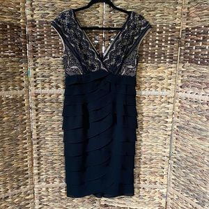 Adrianna Papell Black Lace Dress